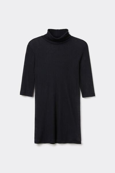Black Cashmere High-Neck Top, Black, large image number 8
