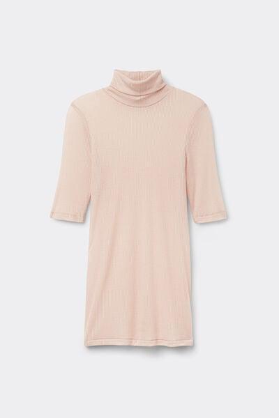 Pink Cashmere High-Neck Top, 5601_858J, large image number 3