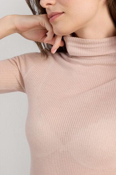 Pink Cashmere High-Neck Top, 5601_858J, large image number 5