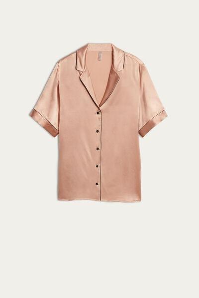 Intimissimi - Pink Short-Sleeved Satin Shirt