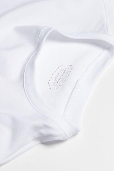 White Short-Sleeved Stretch Top, , large image number 5