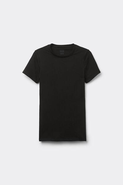Black Short-Sleeved Stretch Top, , large image number 2