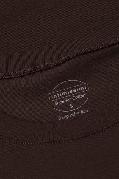 Brown Short-Sleeved Stretch Superior Cotton Top, 5601_705J, large image number 4