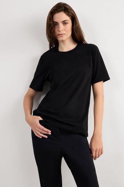 Black Short-Sleeved Top, Black, medium