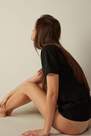 Intimissimi - Black Short-Sleeved Supima? Cotton Top, Women