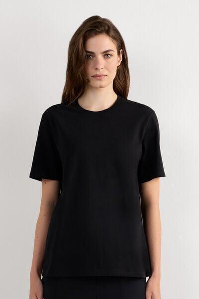 Black Short-Sleeved Top, Black, medium