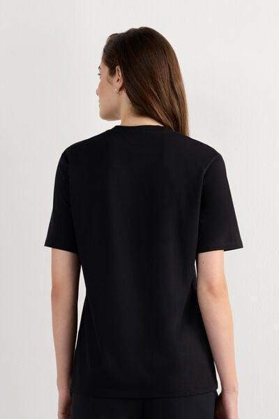Black Short-Sleeved Top, Black, medium