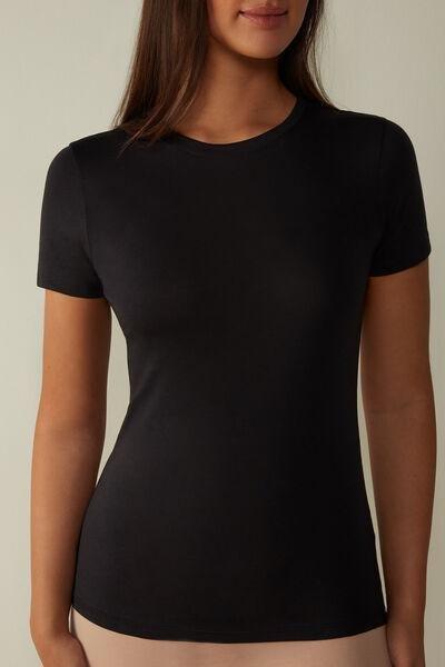 Black Short-Sleeve T-Shirt In Ultrafresh Supima Cotton, , large image number 0