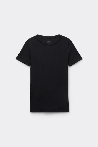 Black Short-Sleeve T-Shirt In Ultrafresh Supima Cotton, , large image number 2