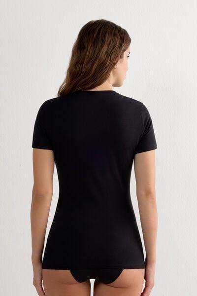 Black Short-Sleeve T-Shirt, Black, medium