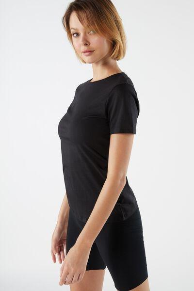Black Short-Sleeve T-Shirt In Ultrafresh Supima Cotton, , large image number 4