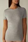 Light Grey Blend Short-Sleeve T-Shirt In Ultrafresh Supima? Cotton, Women