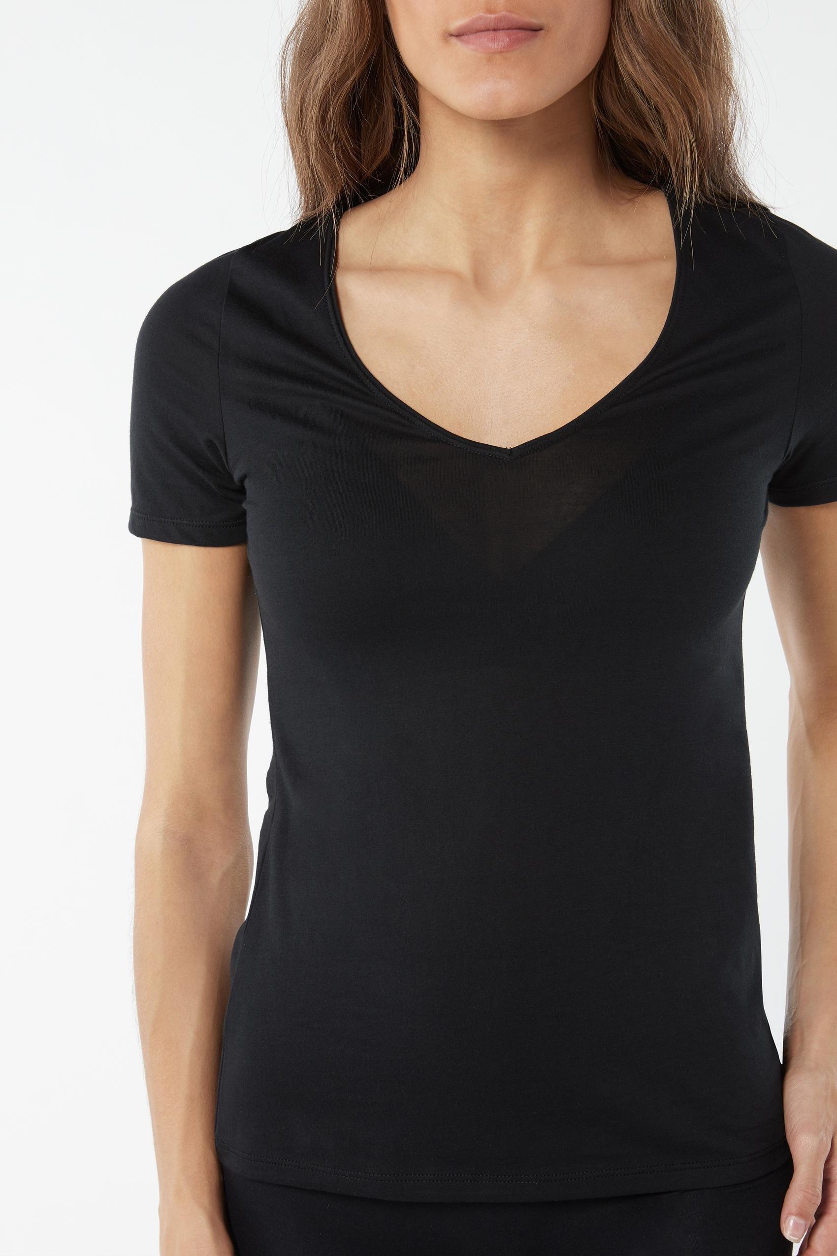 Black Short-Sleeved Ultrafresh Cotton Top, , large image number 0