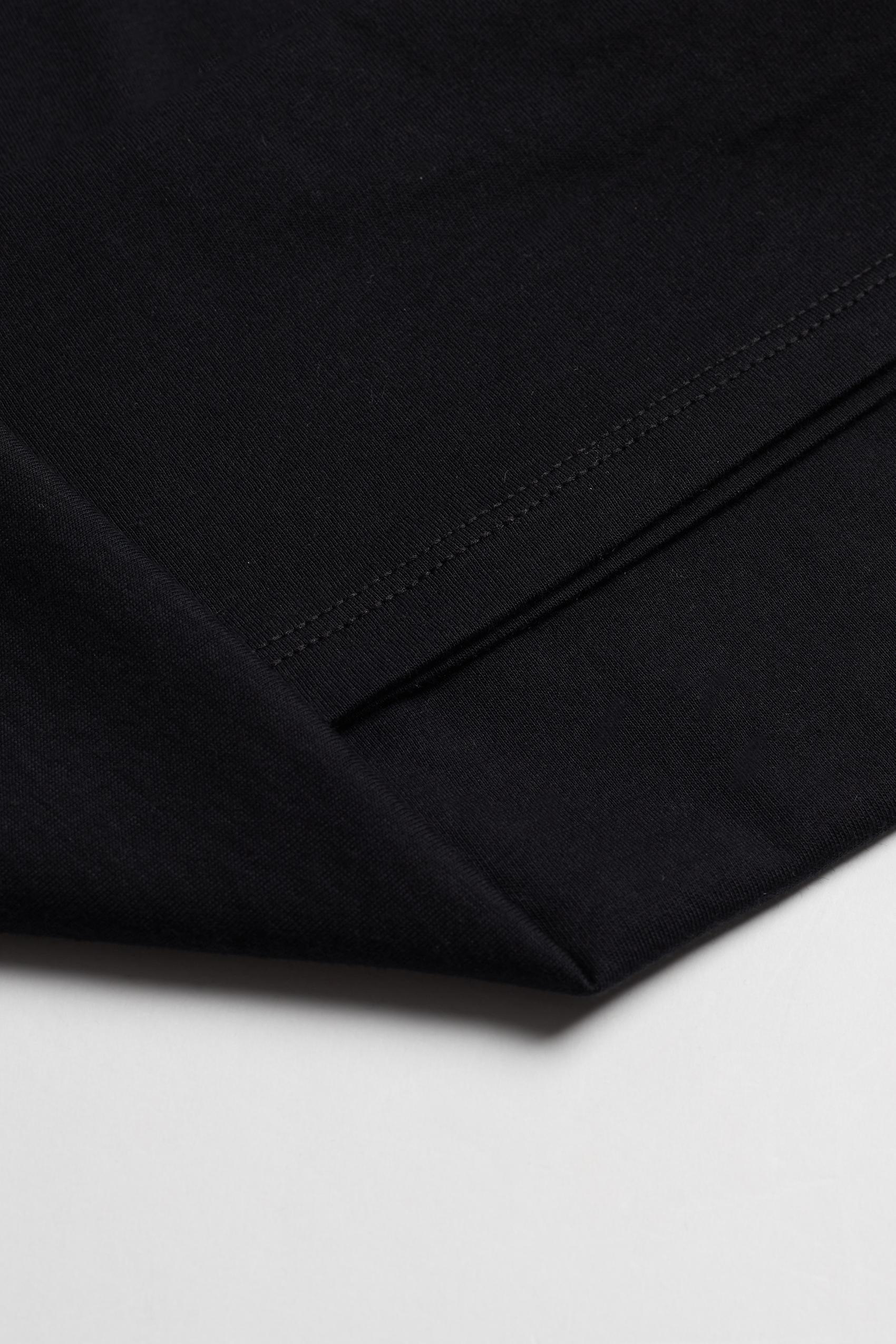 Black Short-Sleeved Ultrafresh Cotton Top, , large image number 5