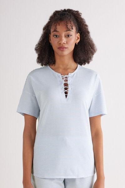 Blue Short-Sleeved Top, , large image number 0