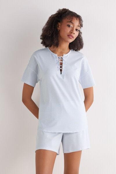 Blue Short-Sleeved Top, 5601_870J, large image number 1