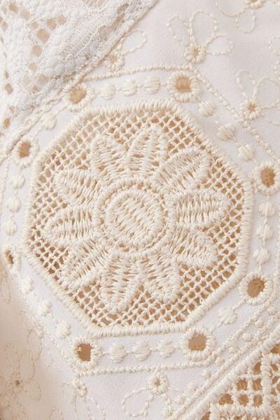 Beige Midsummer Dream Short-Sleeved Lace Shirt, 5601_118K, large image number 4