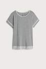 Intimissimi - Light Grey Blend Short-Sleeve Modal Top With Lace Detail, Women