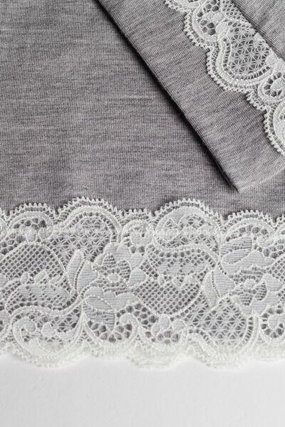 Grey  Short-Sleeve Top With Lace Detail, , large image number 5