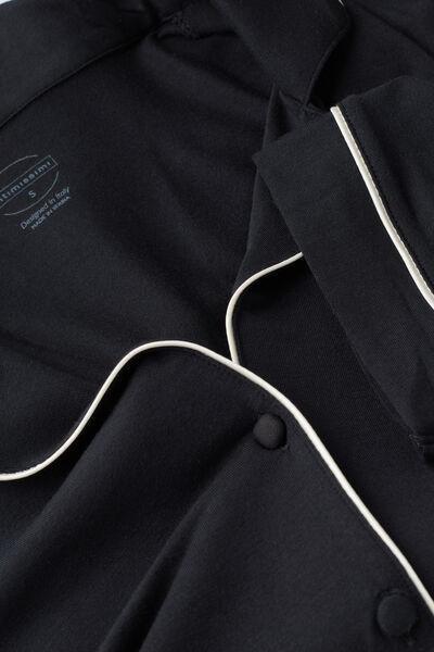 Black Short-Sleeved Button-Down Top, , large image number 4