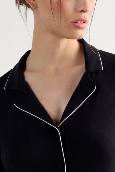 Black Button Down Top, Black, large image number 5