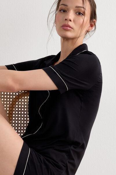 Black Button Down Top, Black, large image number 6