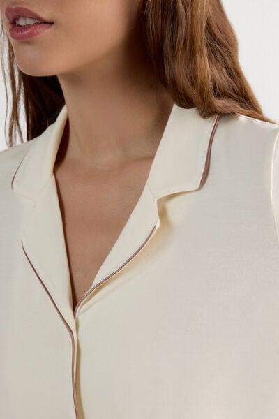 Cream Button Down Top, Vanilla Ivory, large image number 5