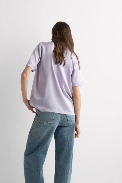 Lilac Short-Sleeved Men's Style Silk Shirt, 5601_056K, large image number 2