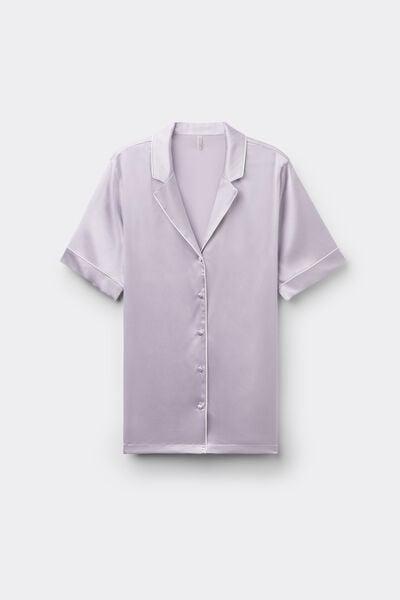 Lilac Short-Sleeved Men's Style Silk Shirt, 5601_056K, large image number 3