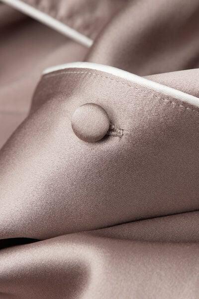 Beige Short-Sleeved Style Silk Shirt, 5601_651I, large image number 4
