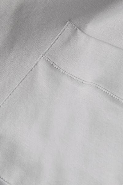 Grey Short-Sleeved Elevated Cotton Shirt, 5601_946J, large image number 4