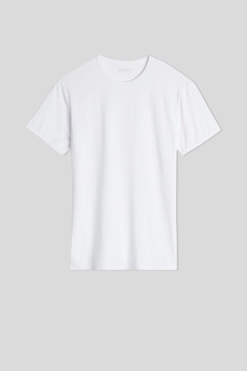 White Microfiber Crew Neck T-Shirt, , large image number 7