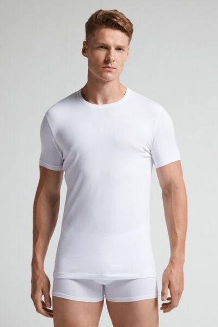 Intimissimi - White Stretch Supima Cotton T-Shirt, Men