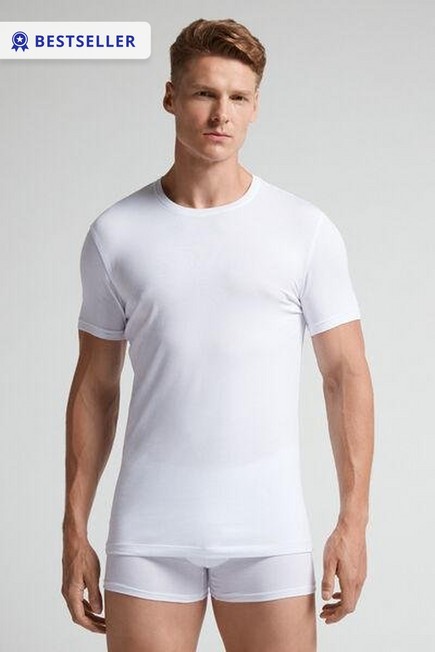 Intimissimi - White Stretch Supima Cotton T-Shirt
