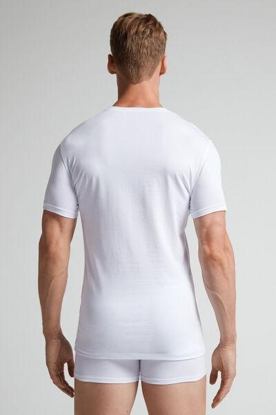 White Stretch Supima Cotton T-Shirt, , large image number 3