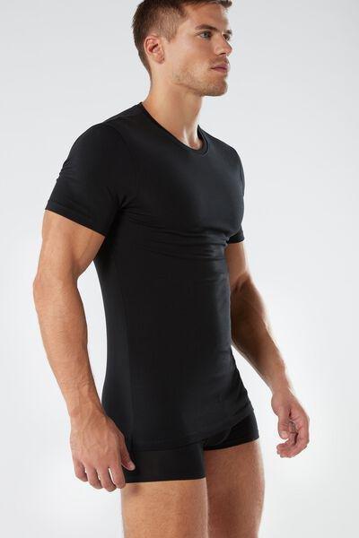 Black Stretch Supima Cotton T-Shirt, , large image number 4