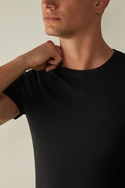 Black Stretch T-Shirt, Black, large image number 13