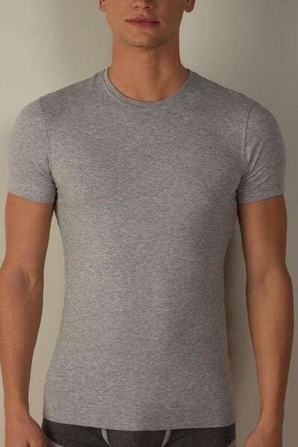 Intimissimi - Light Grey Blend Stretch Supima Cotton T-Shirt, Men