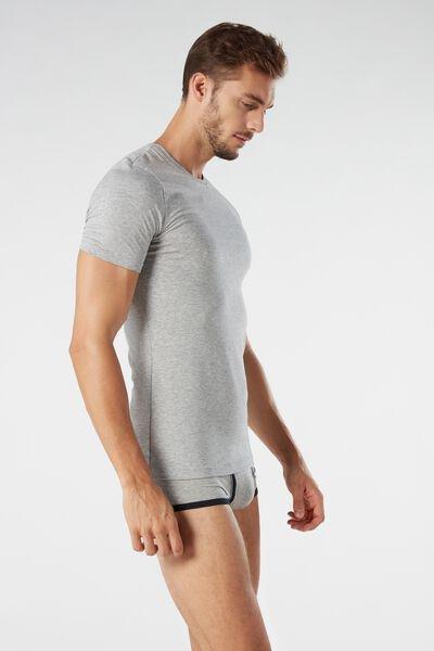 Grey  Stretch Supima Cotton T-Shirt, , large image number 4