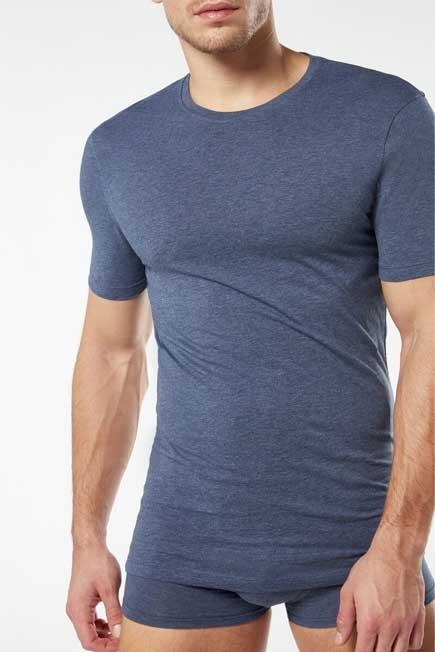 Blue Supima Cotton Round-Neck Top, , large image number 0