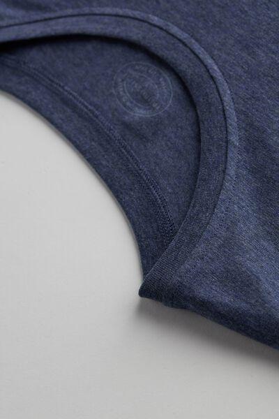 Blue Supima Cotton Round-Neck Top, , large image number 8