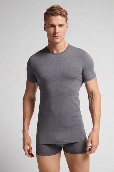Grey  Stretch Supima Cotton T-Shirt, , large image number 1