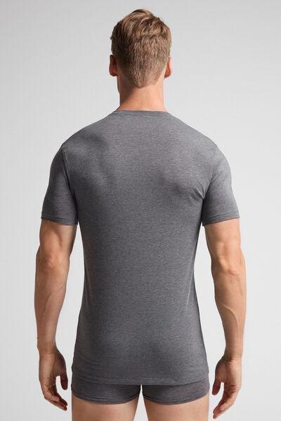 Grey  Stretch Supima Cotton T-Shirt, , large image number 3