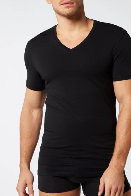 Intimissimi - Black Supima Cotton V-Neck T-Shirt