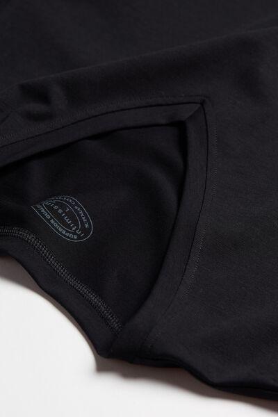 Black Supima Cotton V-Neck T-Shirt, , large image number 4