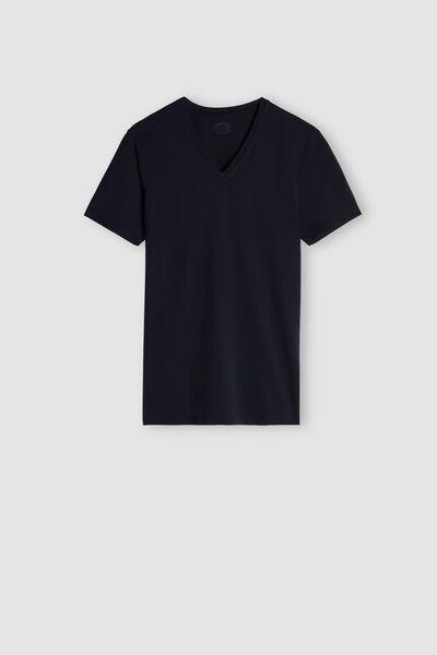Blue V-Neck T-Shirt, , large image number 2