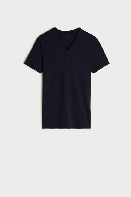 Intimissimi - Blue  Supima Cotton V-Neck T-Shirt