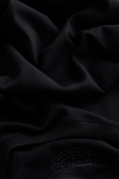 Black Cotton Round Neck T-Shirt, Black, large image number 4