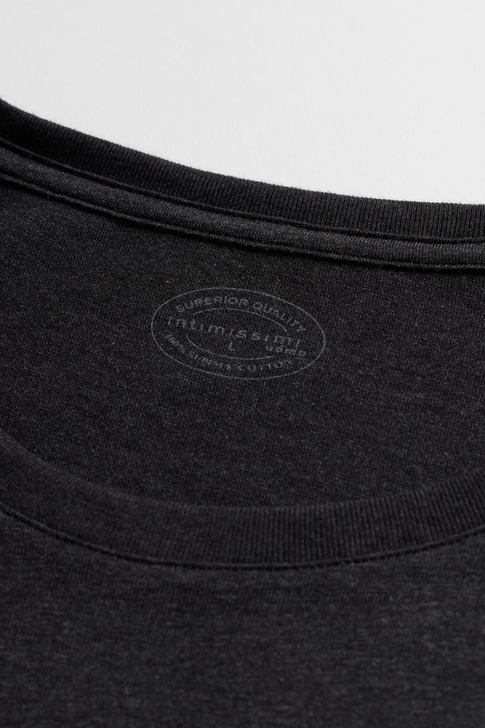DARK GREY BLEND Short Sleeve Round Neck T Shirt in Supima?� Cotton, , large image number 5