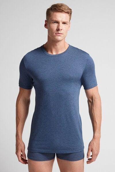 Navy Superior Cotton T-Shirt, Denim Blue Blend, medium